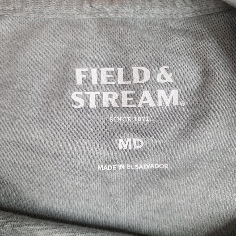Field & Stream T-Shirt Men's Medium Gray Fish American‎ Flag USA Short Sleeve - Picture 4 of 12